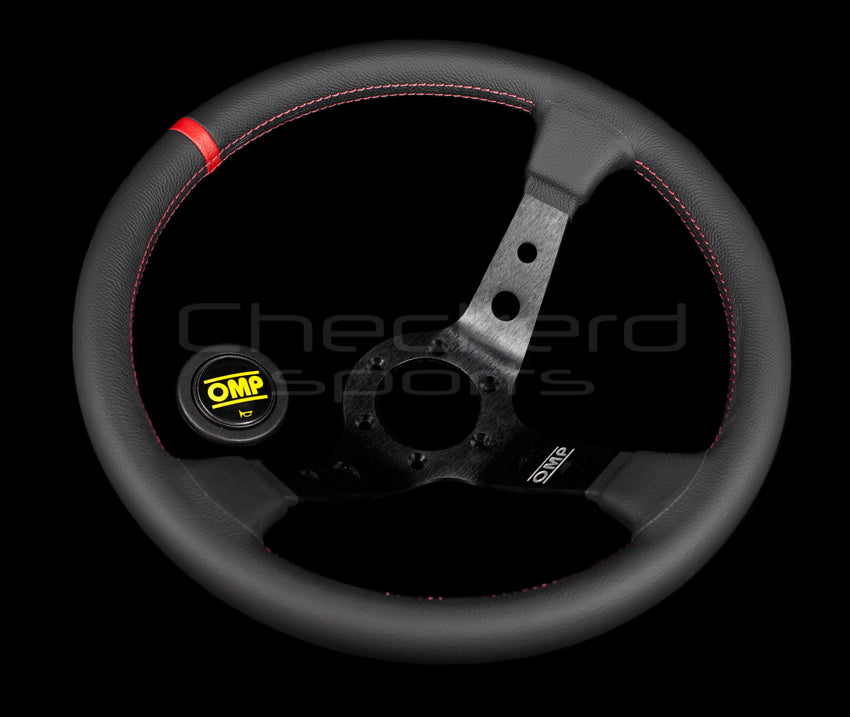 OMP CORSICA 330 BLACK SUEDE LEATHER STEERING WHEEL WITH ANODIZED