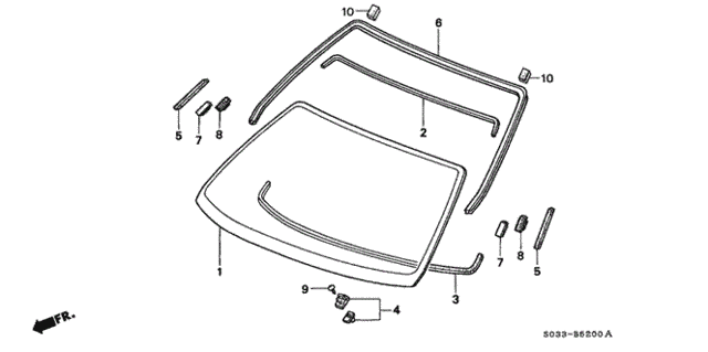 Honda civic online windshield molding